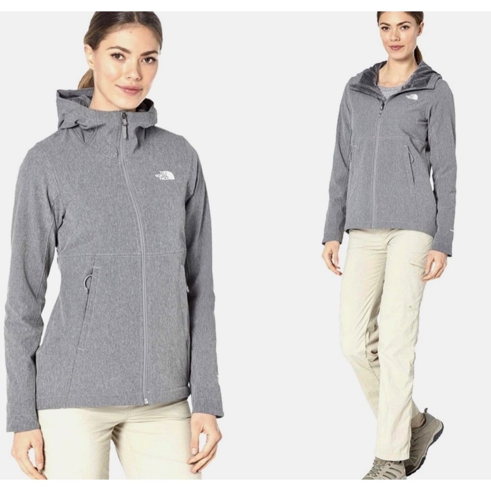 The North Face Women's Jacket Shelbe Raschbel Hooded Fleece Lined Gray Large